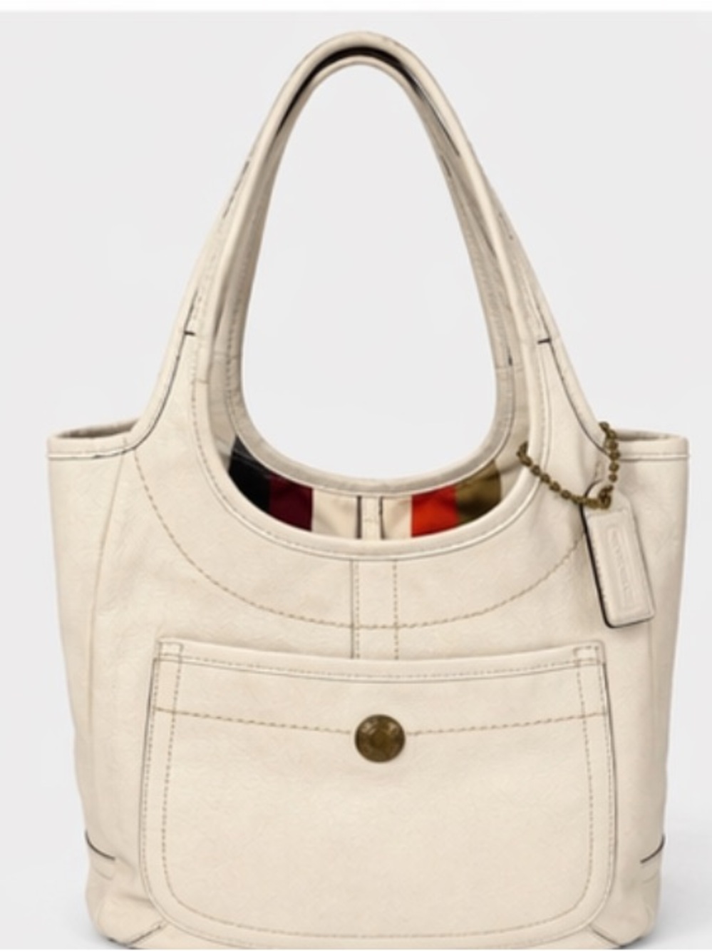 Coach Ergo Hobo Bag 10743 Ivory Leather Shoulder Bag Vintage Y2K - Picture 2 of 9